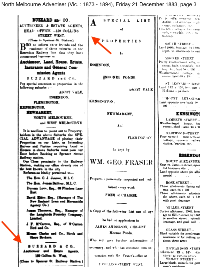 First Newspaper Advertisement 21st December 1883